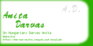 anita darvas business card